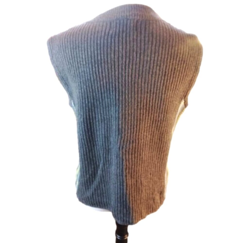 Vintage Zip Front Sleeveless Sweater/Vest with Pattern Details Size Small - Picture 6 of 9
